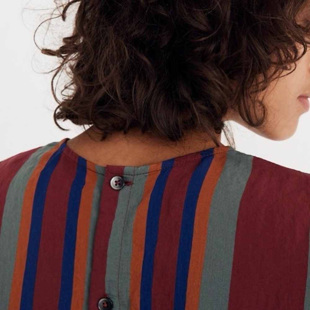 Madewell • Button Back Tie Top in Rosalinda Stripe - Picture 4 of 12